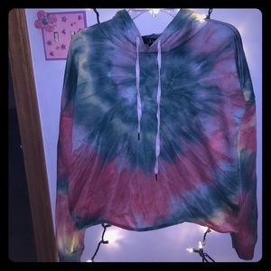 “Crop” tie dye hoodie